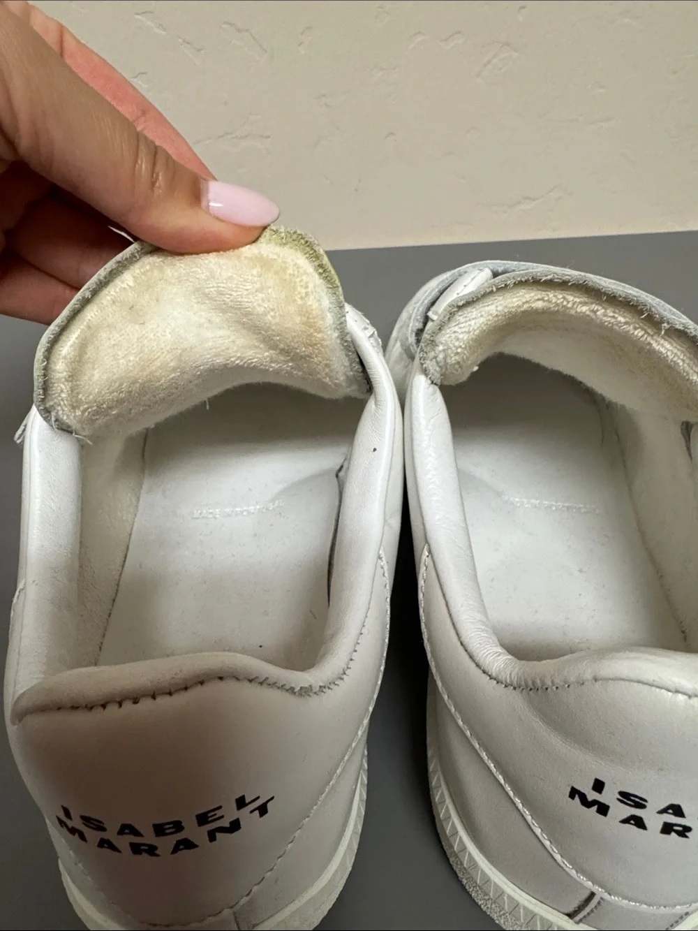 White Women's Leather Velcro Sneakers